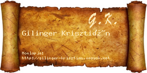Gilinger Krisztián névjegykártya